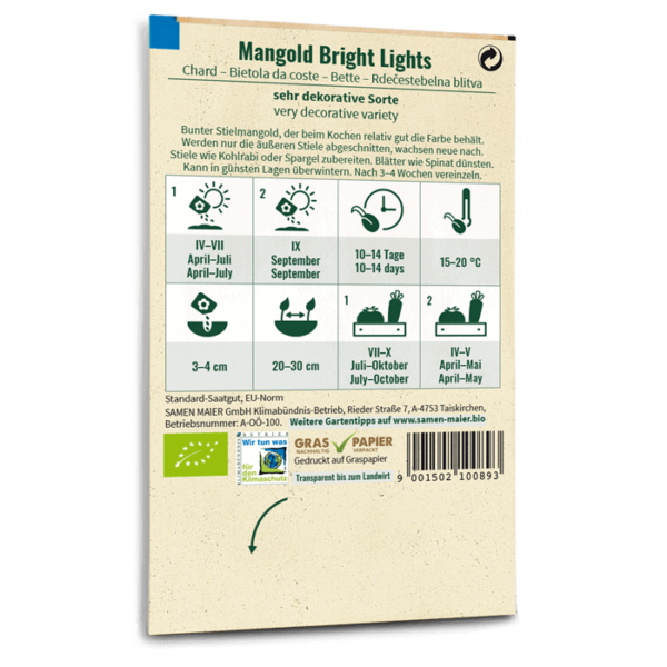 Samen Maier BIO Einzel EAN Mangold Bright Lights RS