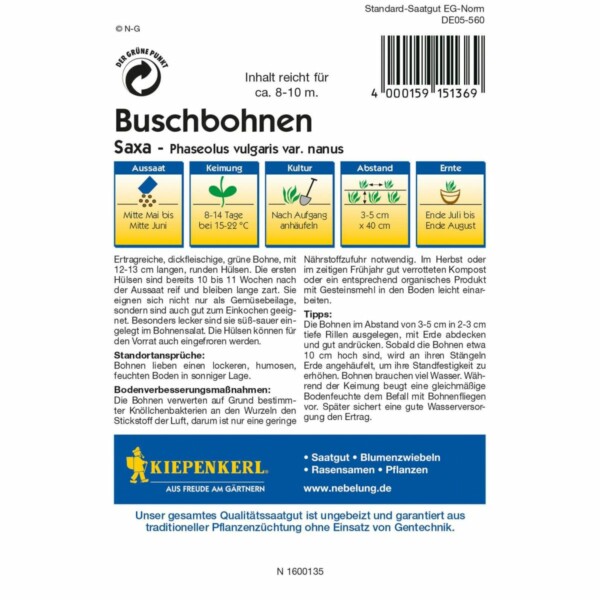 Buschbohnen Saxa – Bild 2