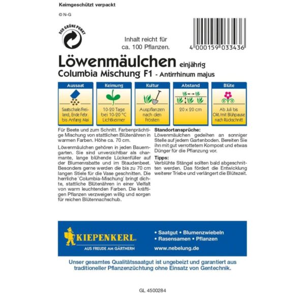 Löwenmäulchen Majus Columbia – Bild 2