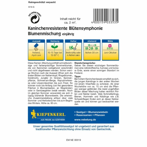 Kaninchenresistente Blütensymphonie Mischung – Bild 2
