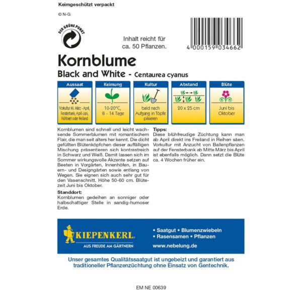 Kornblume Black and White – Bild 2