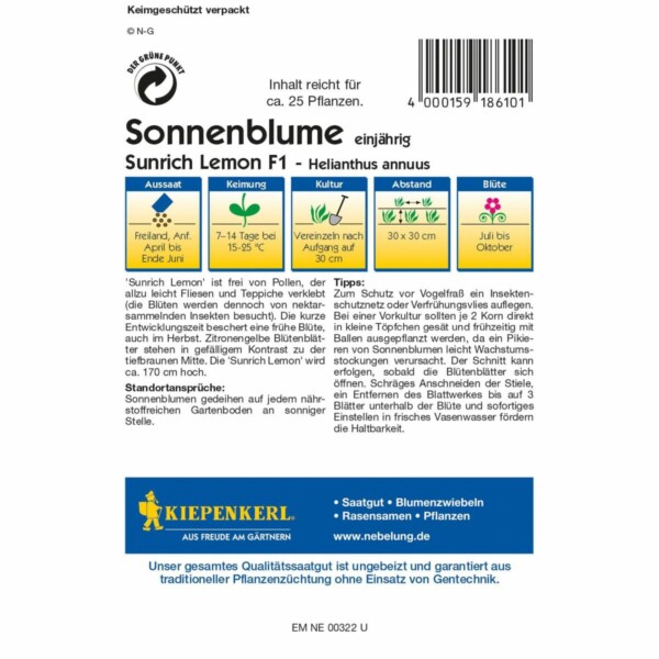 Sonnenblume Sunrich Lemon, F1 – Bild 2