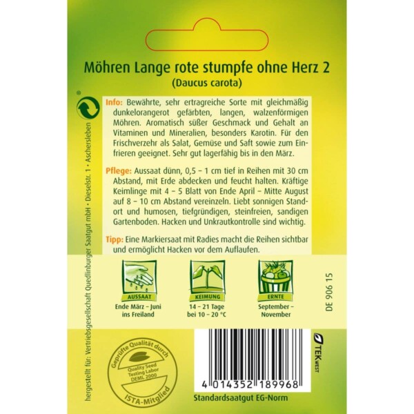 Möhren Lange rote stumpfe ohne – Bild 2