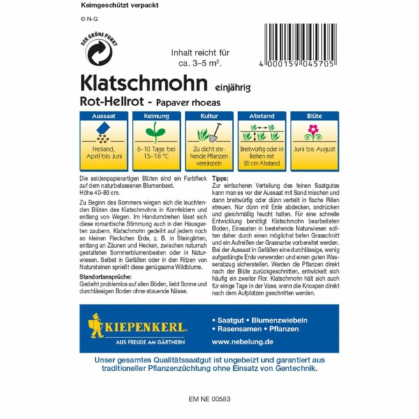 Klatschmohn Papaver rhoeas – Bild 2