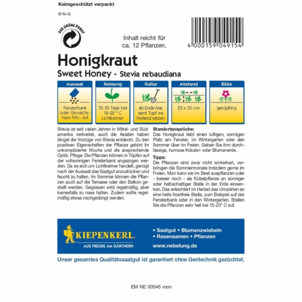 Honigkraut (Stevia) Sweet Honey – Bild 2
