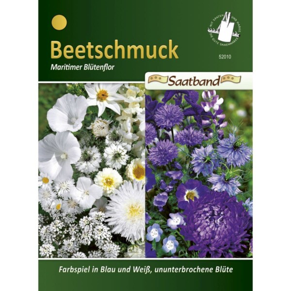 Beetschmuck Blau/Weiß