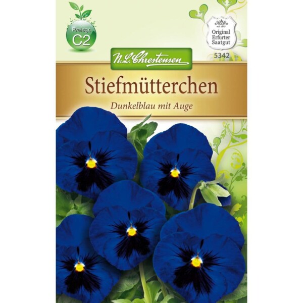 Viola wittrockiana  Dunkelblau mit Auge