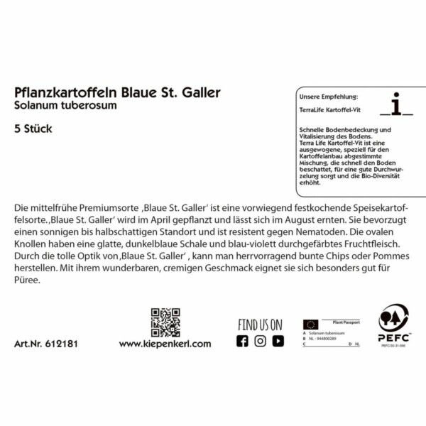 Pflanzkartoffeln Blaue St. Galler Profi-Line – Bild 2