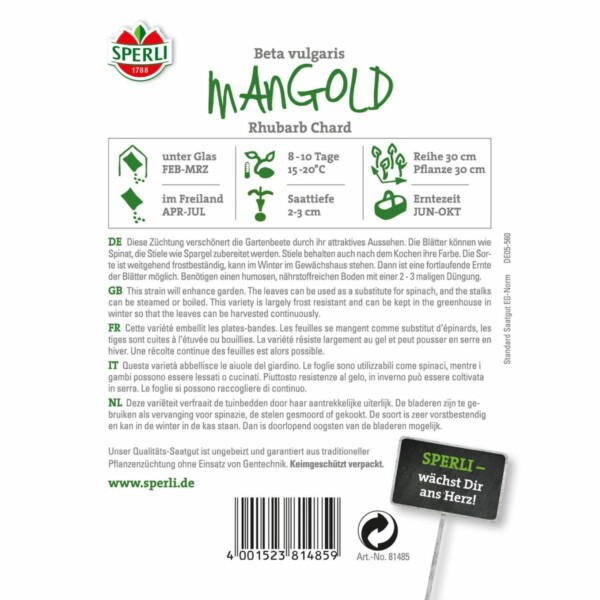 Mangold 'Rhubarb Chard ' – Bild 2