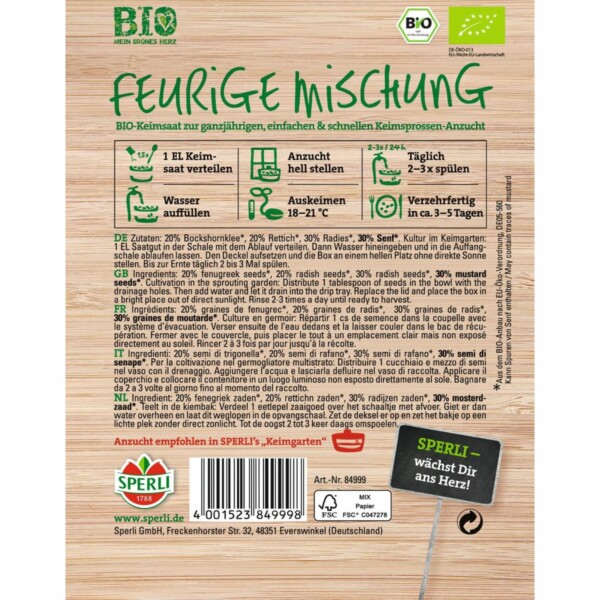 BIO Keimsprossen Feurige Mischung – Bild 2