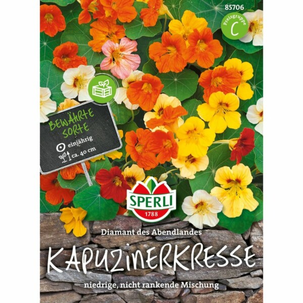 Kapuzinerkresse (nicht rankend) 'Diamant des Abendlandes'