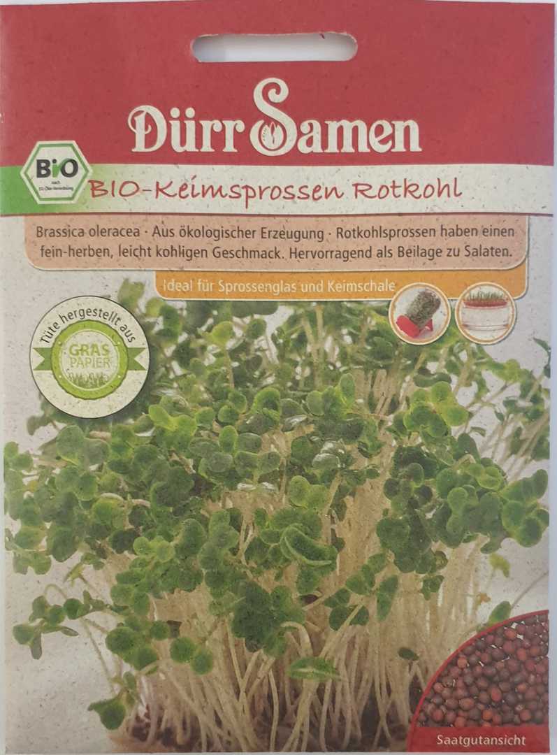 EUR 10,36  / 100 g Dürr Bio Keimsprossen " Rotkohl "   Keimsaaten Samen 