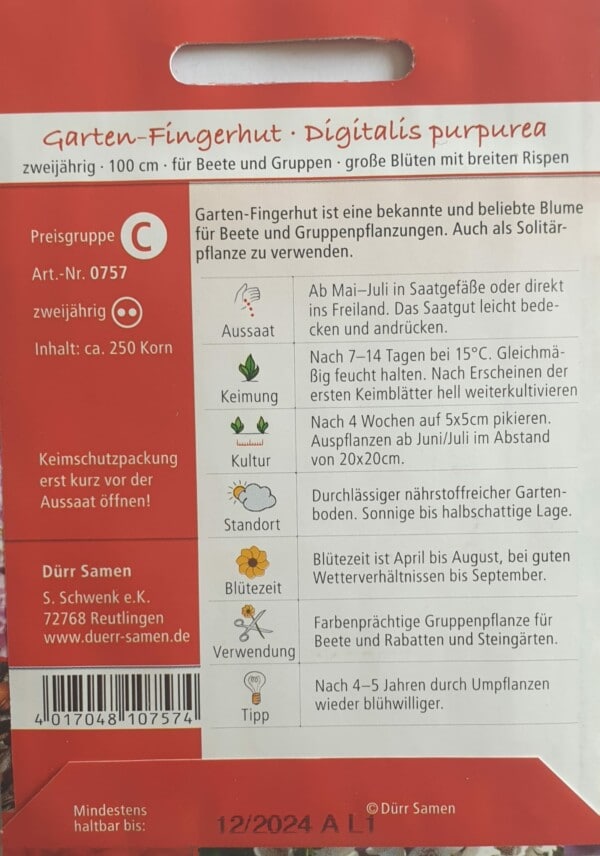 Garten-Fingerhut Mischung - Digitalis Purpurea – Bild 2